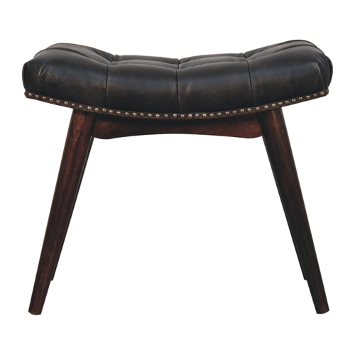 Hocker mit Büffelleder und Knopfheftung – Bild 12