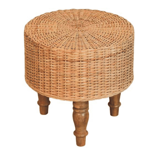 Runder, geflochtener Hocker im Regency-Stil – Bild 9