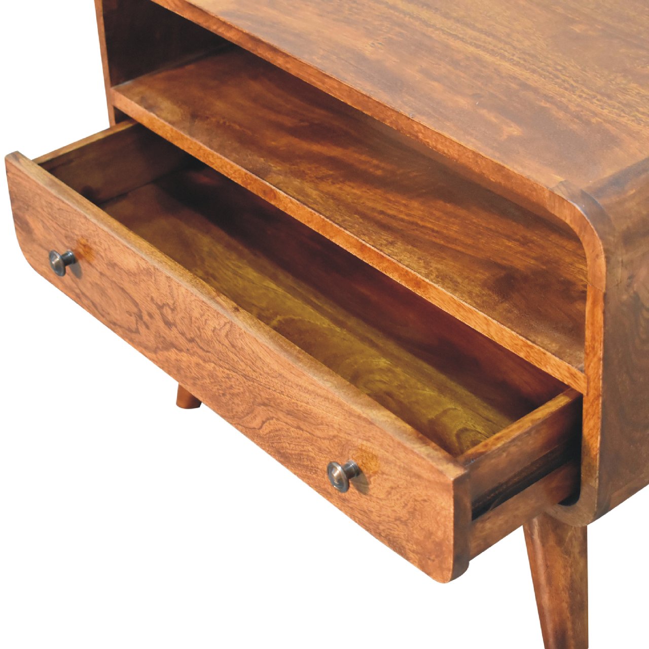 Mini-Medienmöbel „Chestnut“ in geschwungener Form – Bild 6