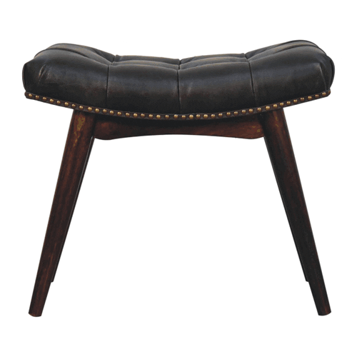 Hocker mit Büffelleder und Knopfheftung – Bild 11