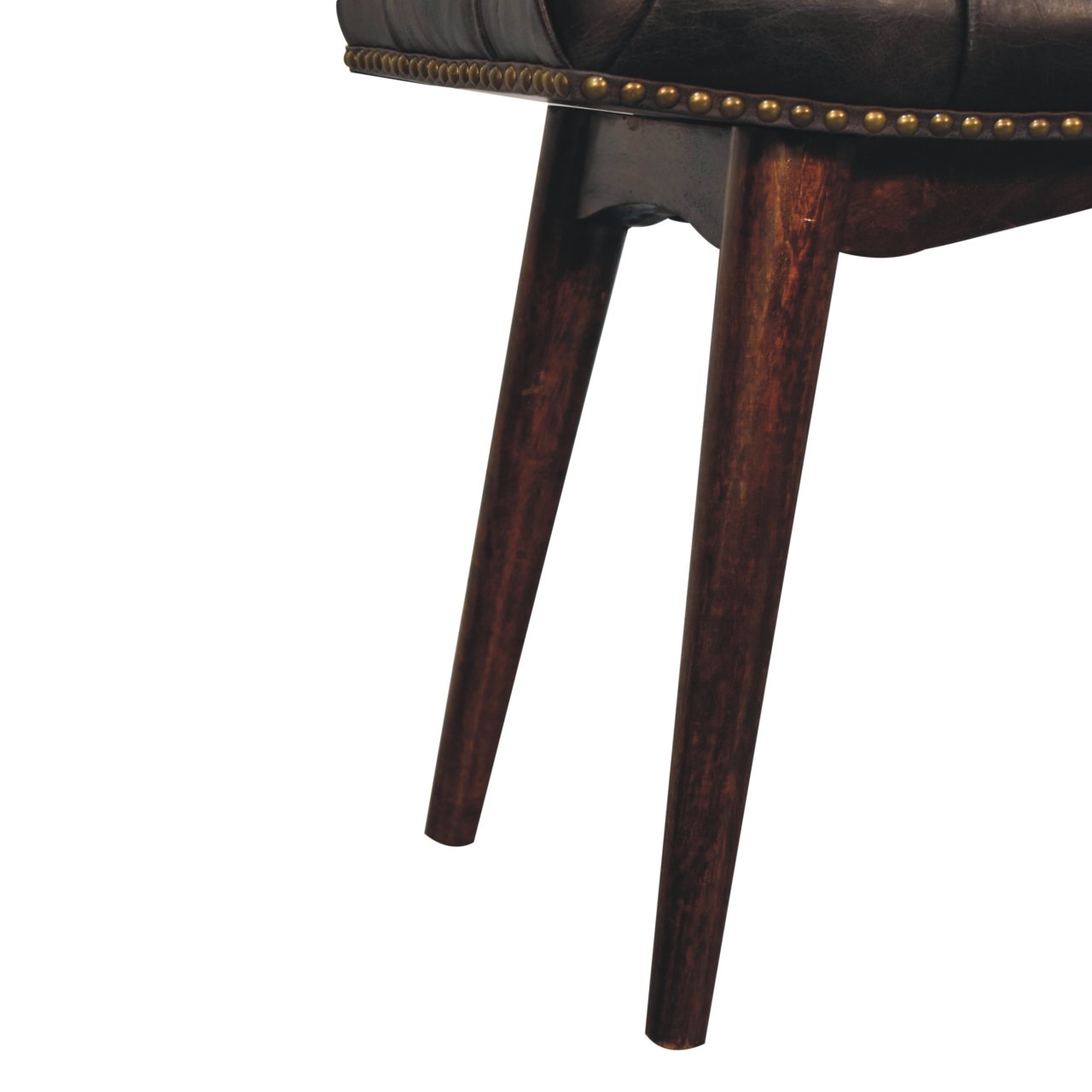 Hocker mit Büffelleder und Knopfheftung – Bild 8