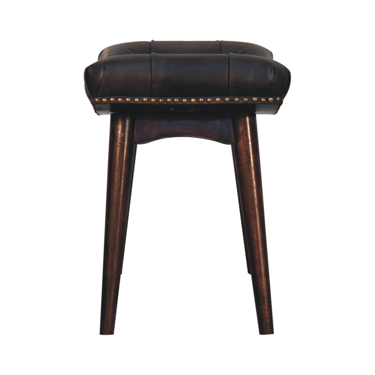 Hocker mit Büffelleder und Knopfheftung – Bild 9