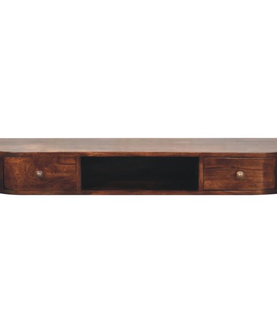 Lunar Wandkonsole aus Kastanienholz mit 2 Schubladen