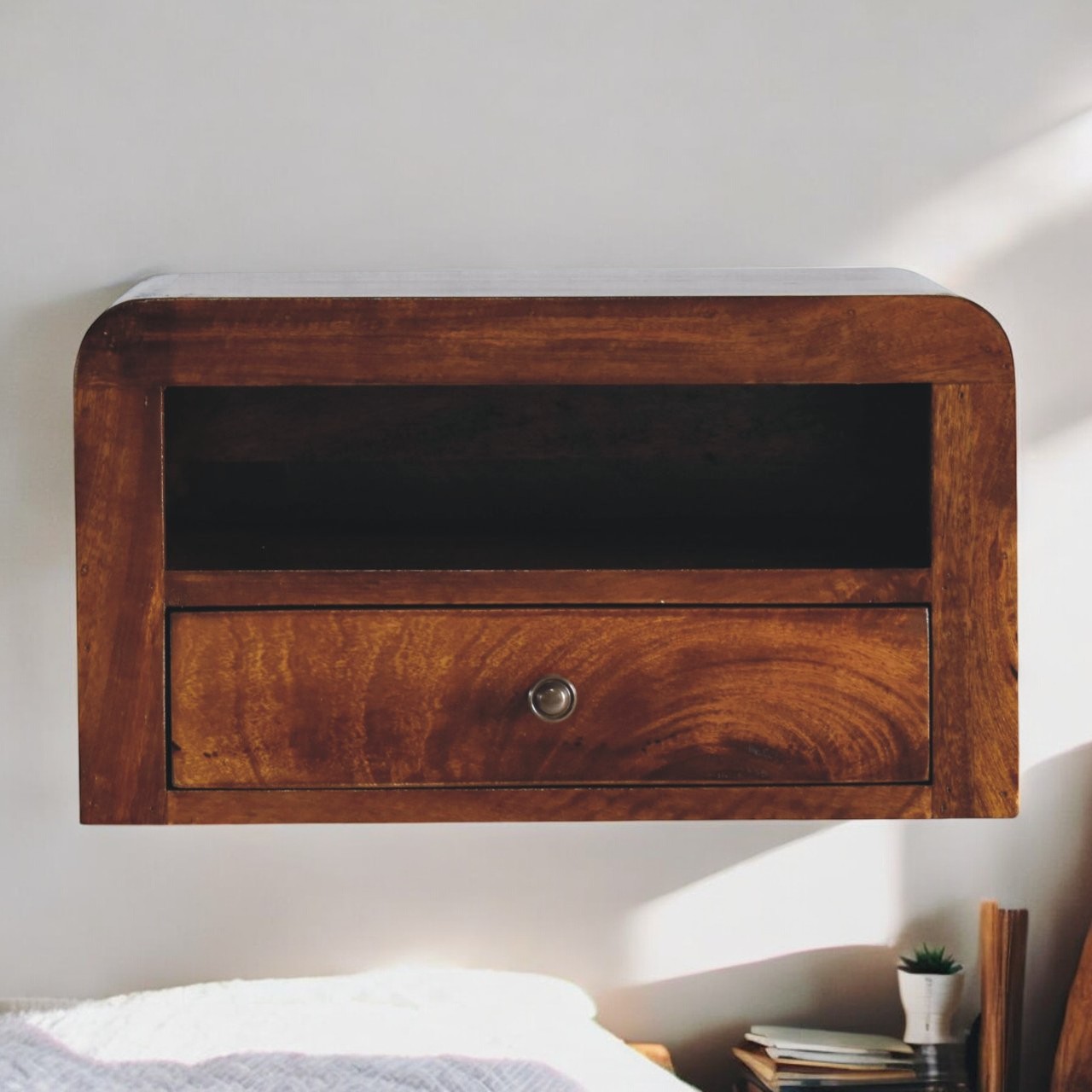 Wandnachttisch „Chunky Chestnut“ mit 1 Schublade – Bild 10