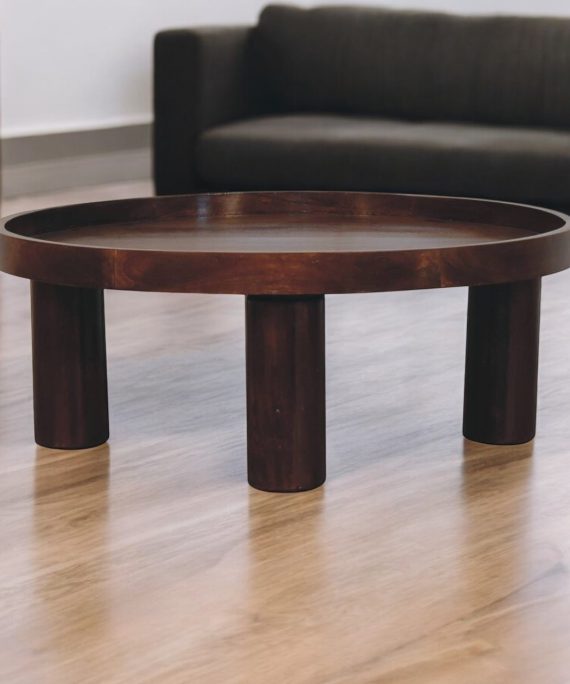 Crescent Couchtisch rund, Kastanie
