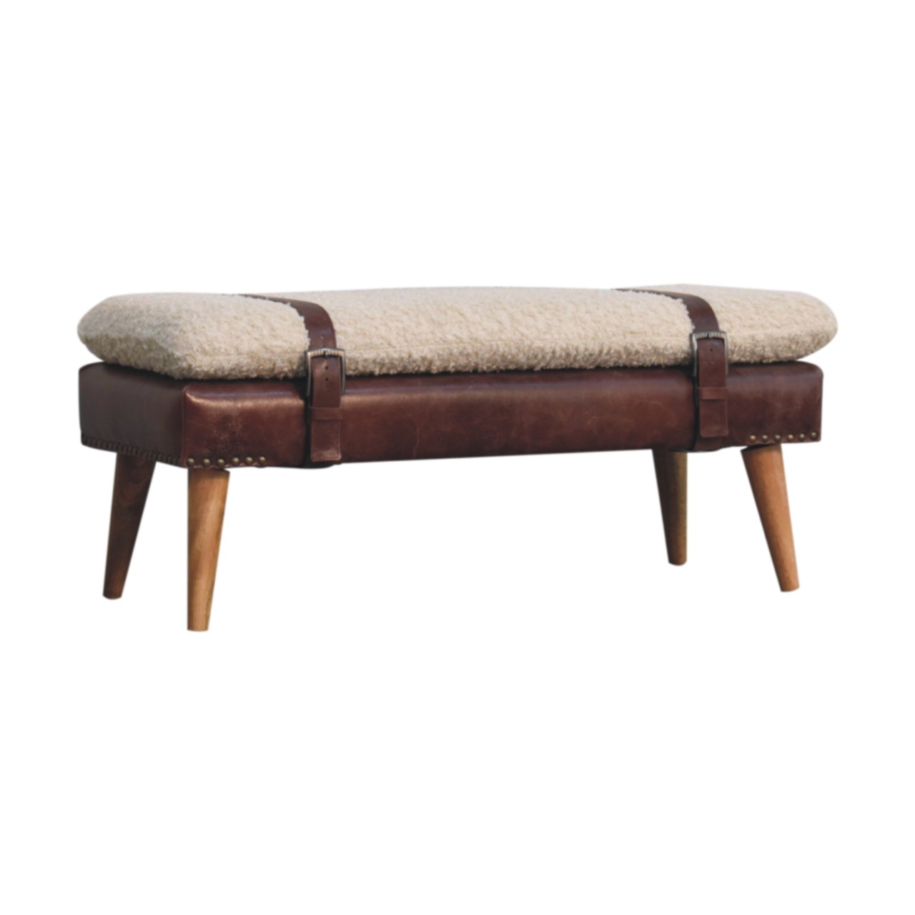Boucle x Mahagoni-Lederbank – Bild 2