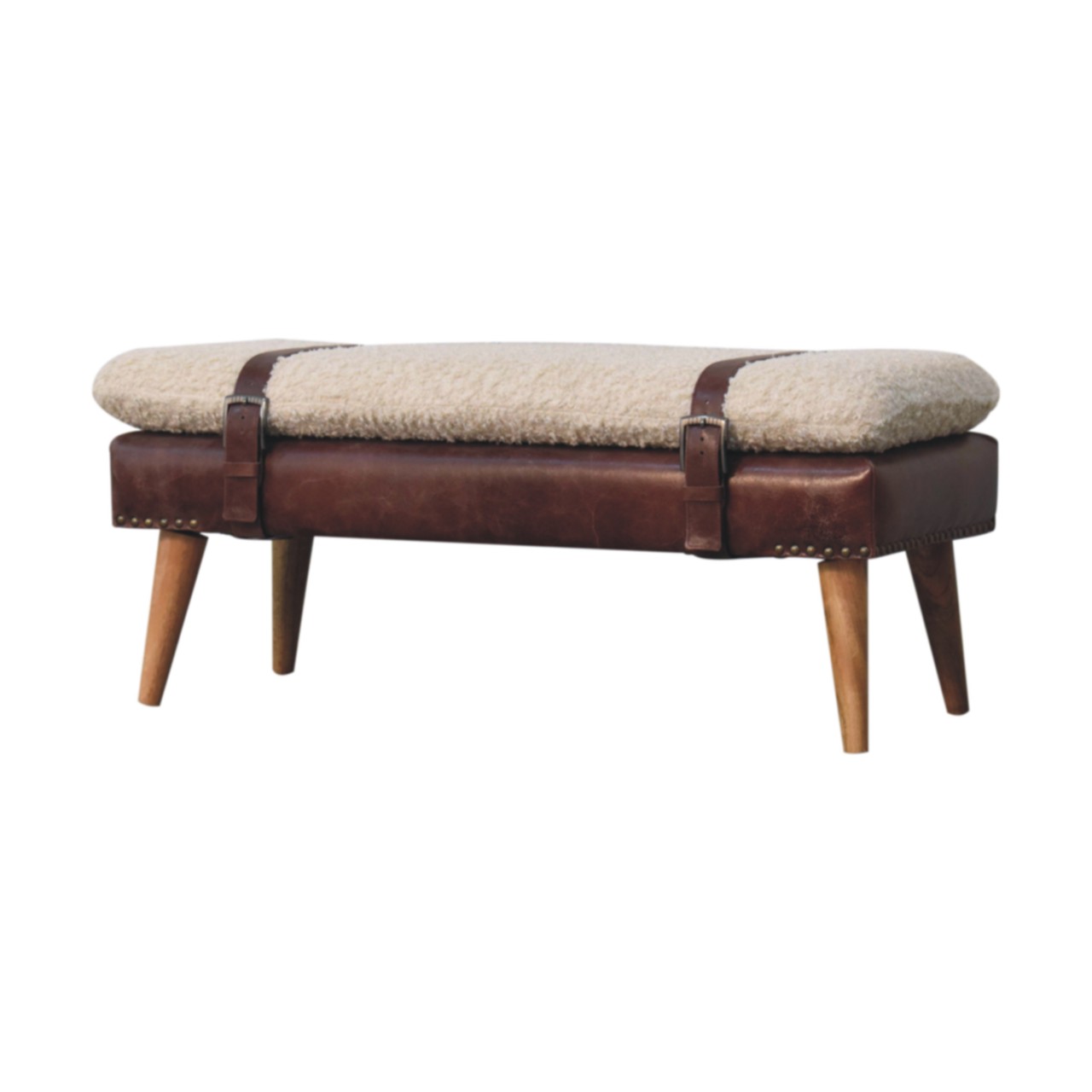 Boucle x Mahagoni-Lederbank – Bild 3