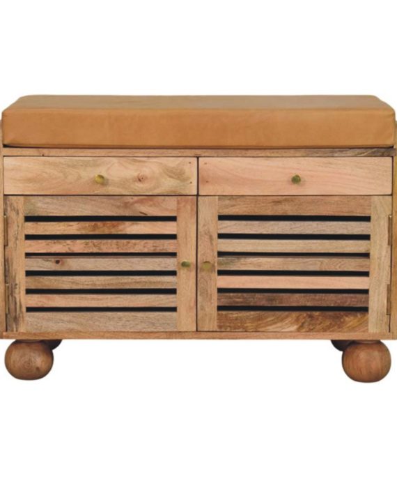 Schuhregal im „Shutter Oak“-Stil mit 2 Schubladen
