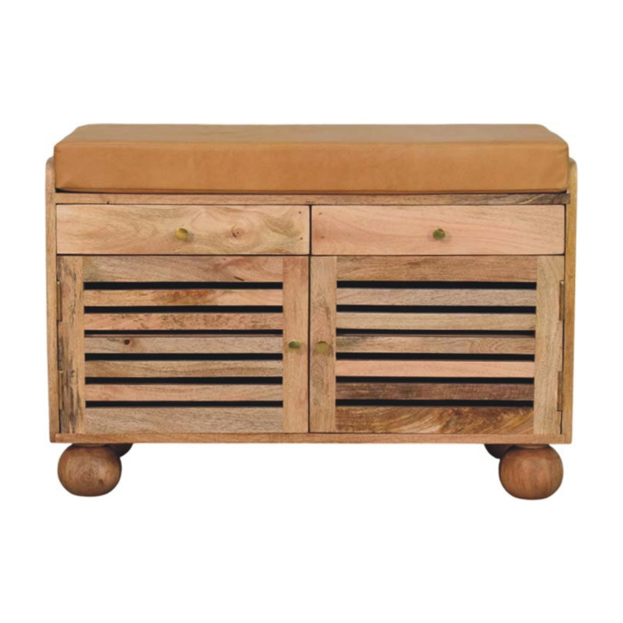 Schuhregal im „Shutter Oak“-Stil mit 2 Schubladen