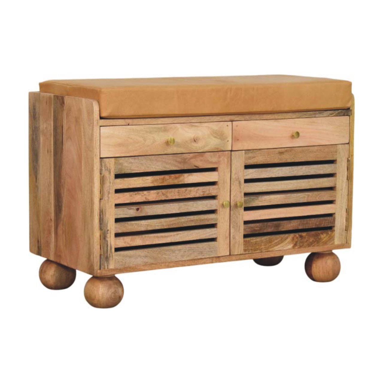 Schuhregal im „Shutter Oak“-Stil mit 2 Schubladen – Bild 2