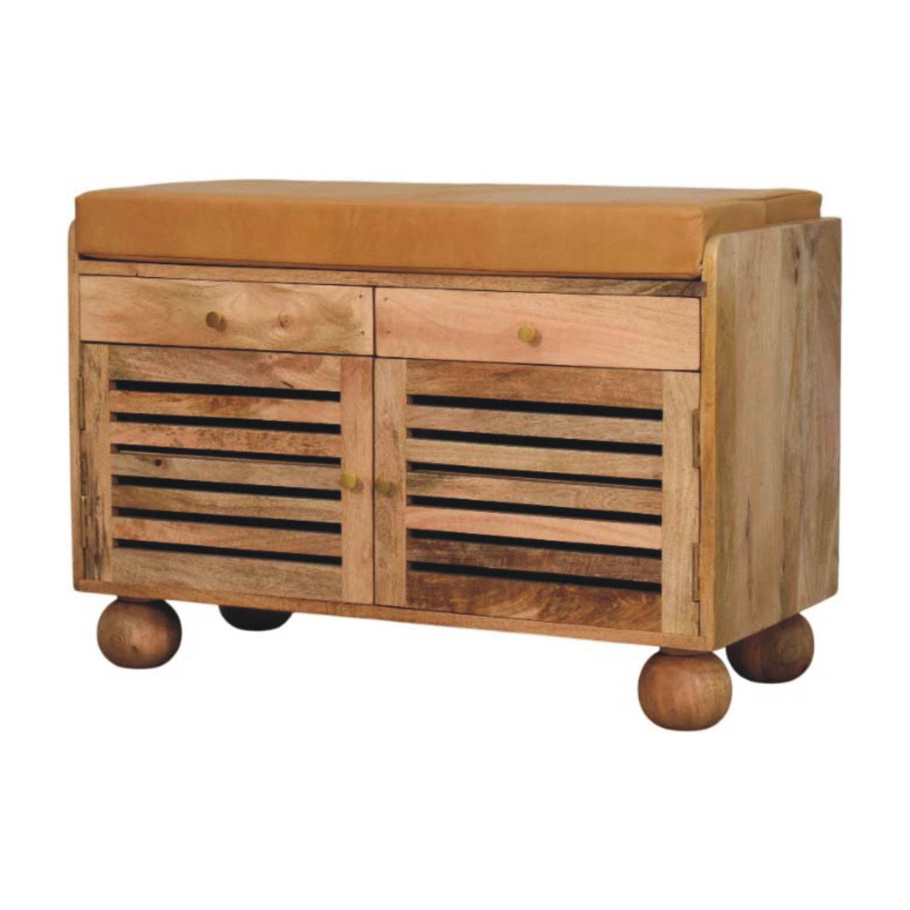 Schuhregal im „Shutter Oak“-Stil mit 2 Schubladen – Bild 3
