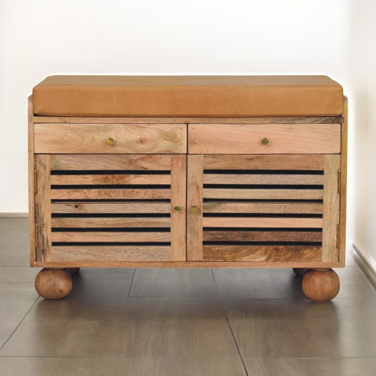 Schuhregal im „Shutter Oak“-Stil mit 2 Schubladen – Bild 10