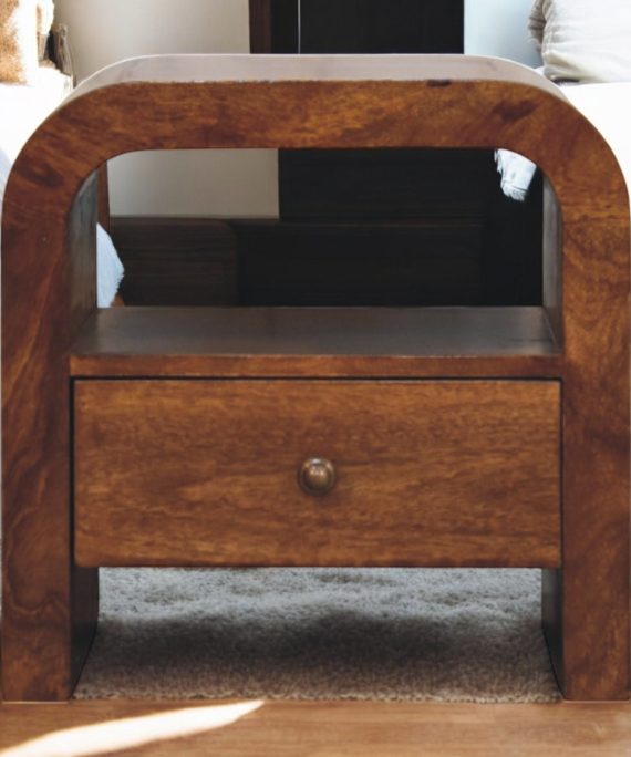 Darcy Nachttisch mit Schublade und Fach, Kastanie
