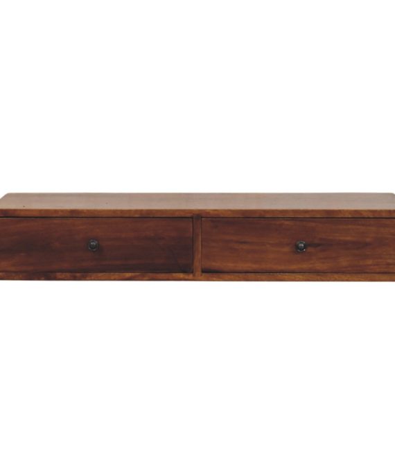 Lunar Wandkonsole aus Kastanienholz mit 2 Schubladen