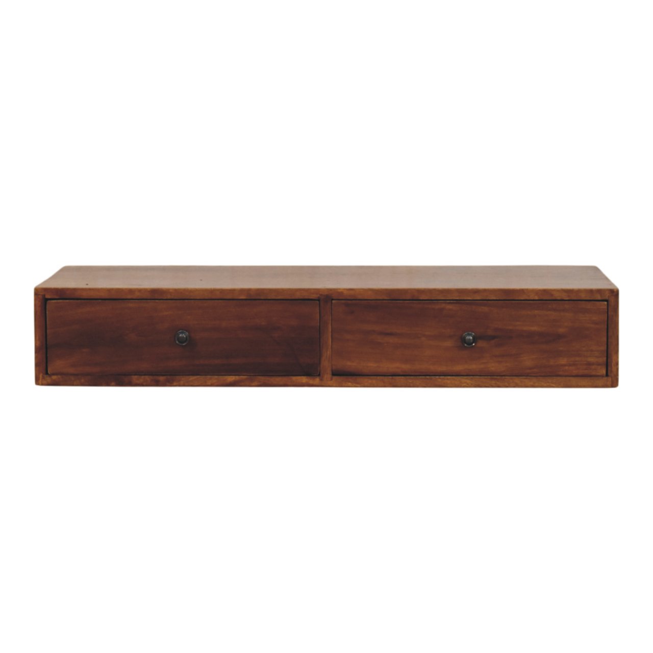 Lunar Wandkonsole aus Kastanienholz mit 2 Schubladen