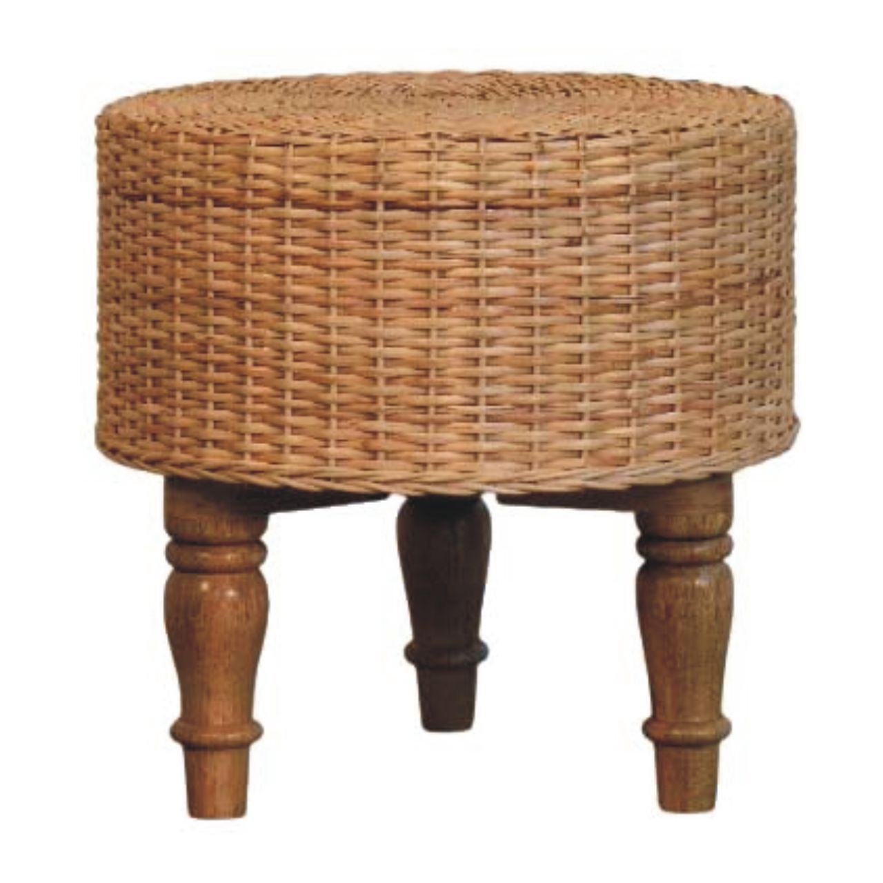Runder, geflochtener Hocker im Regency-Stil – Bild 4