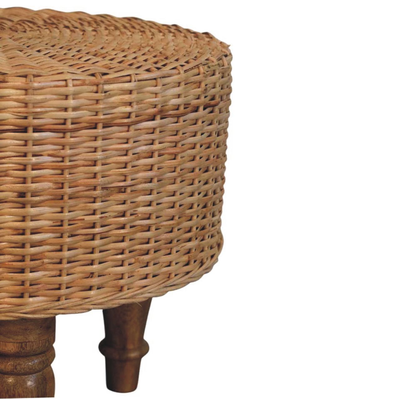Runder, geflochtener Hocker im Regency-Stil – Bild 5