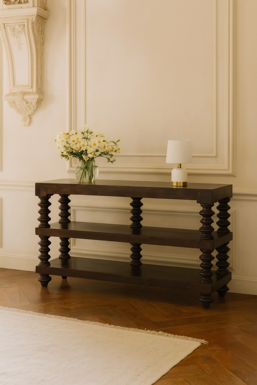 Spindelregal-Konsole aus Carbon-Esche – Bild 9