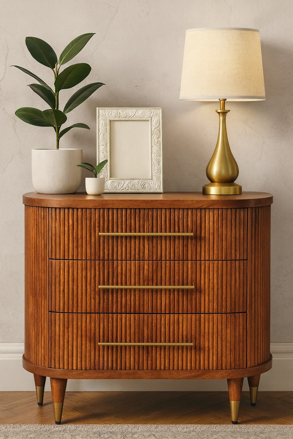 Emerson Kommode mit 3 Schubladen und geripptem Design – Bild 10