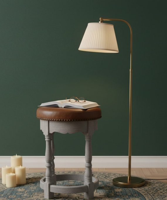 Hocker im Landhausstil mit Lederpolster