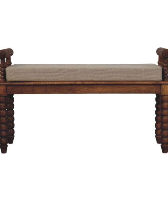 Bank aus Leinen in der Farbe „Amber Oak Mud“