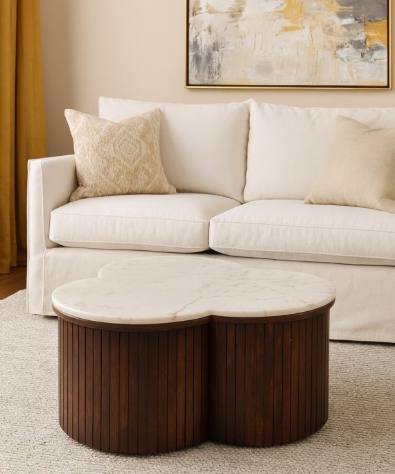 Verona Couchtisch mit Marmorplatte