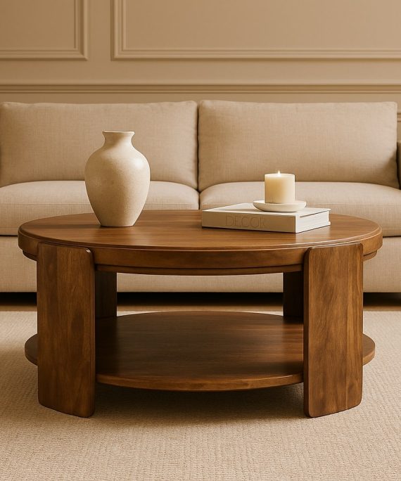 Savoy Couchtisch mit Lederplatte