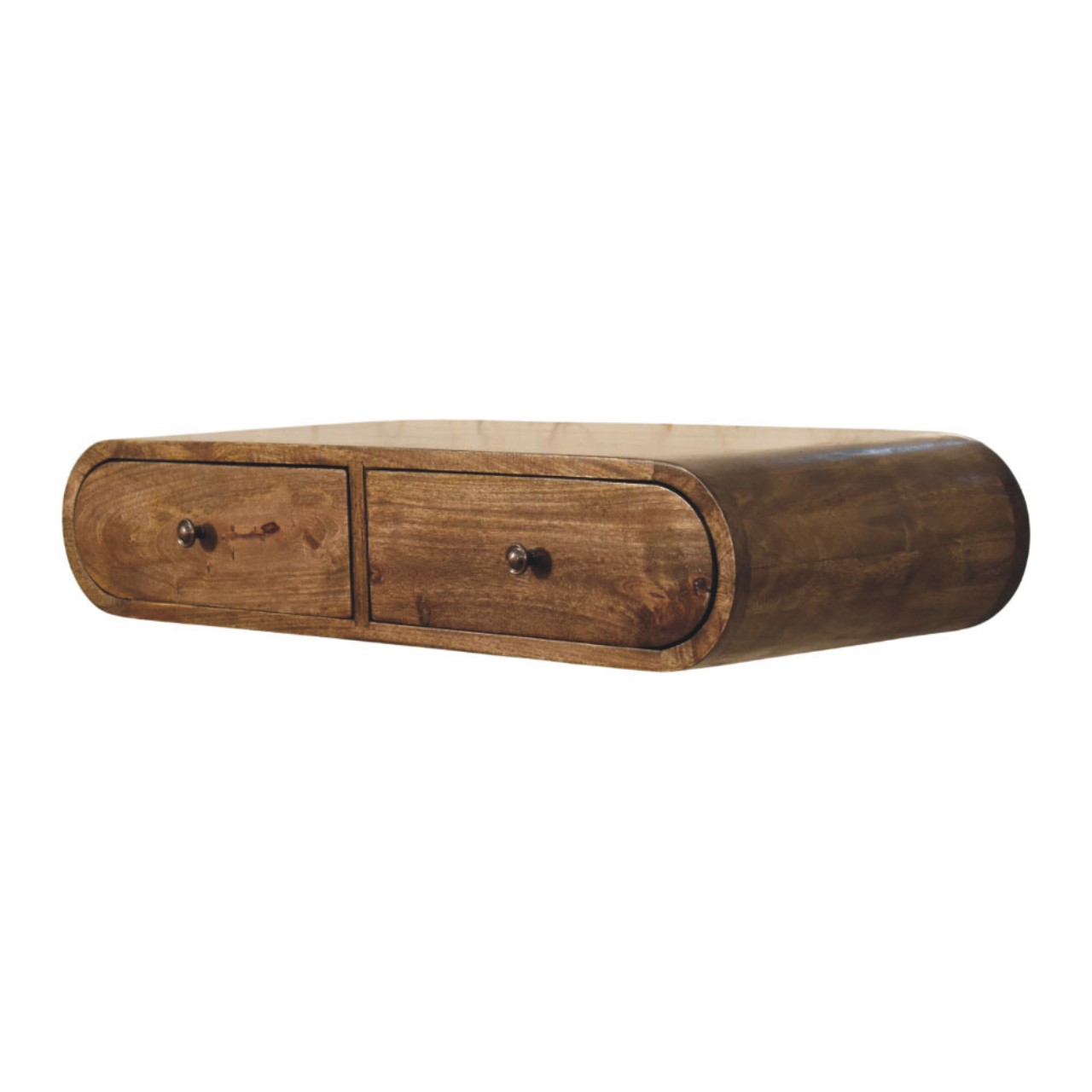 Abgerundete Wandkonsole mit 2 Schubladen