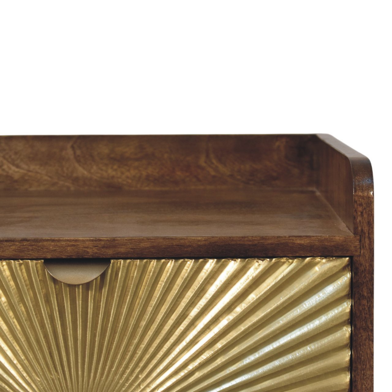 Nachttisch mit Messingintarsien im Sunburst-Design – Bild 4