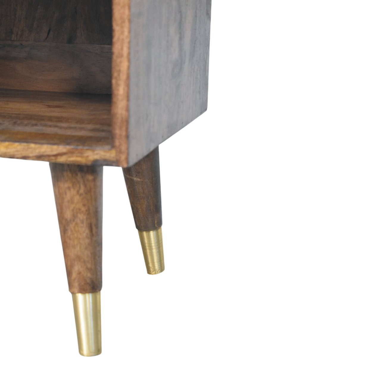 Nachttisch mit Messingintarsien im Sunburst-Design – Bild 7