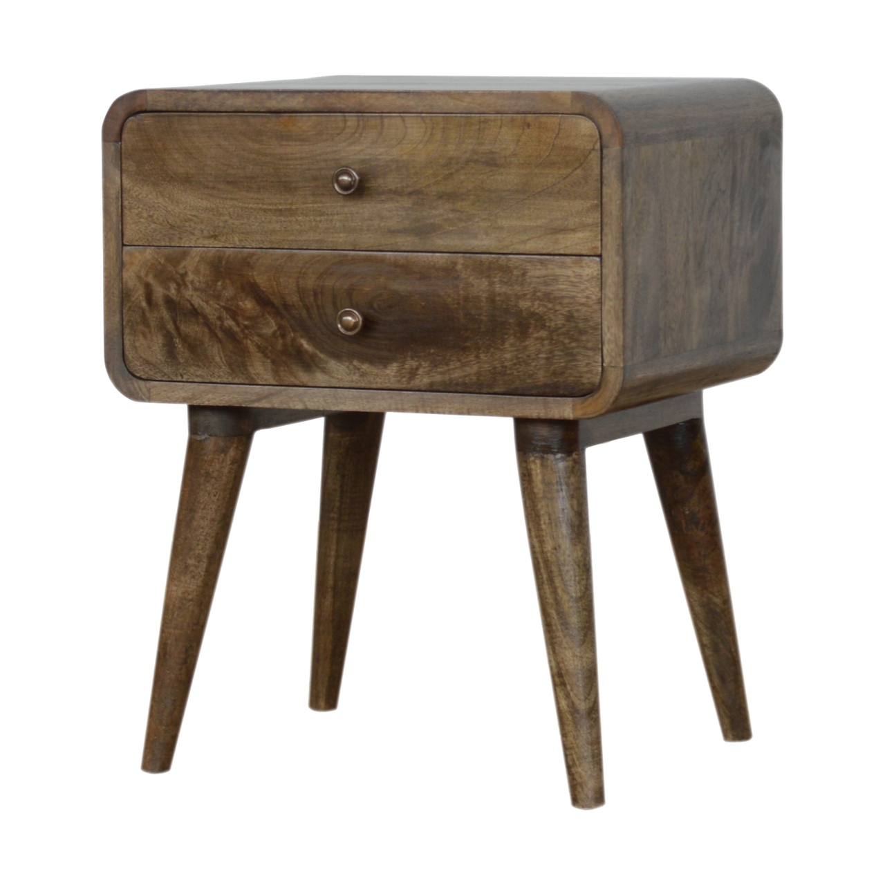 Geschwungenes Nachttischchen „Classic Grey Washed“ – Bild 2