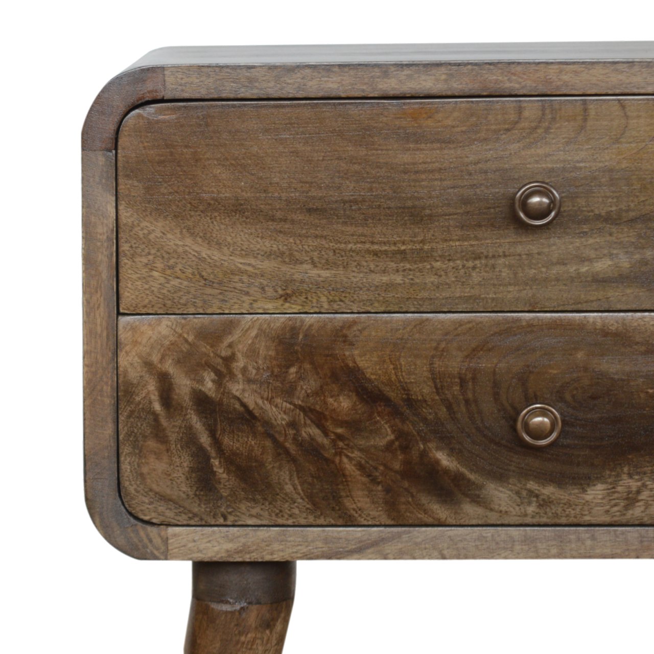 Geschwungenes Nachttischchen „Classic Grey Washed“ – Bild 4