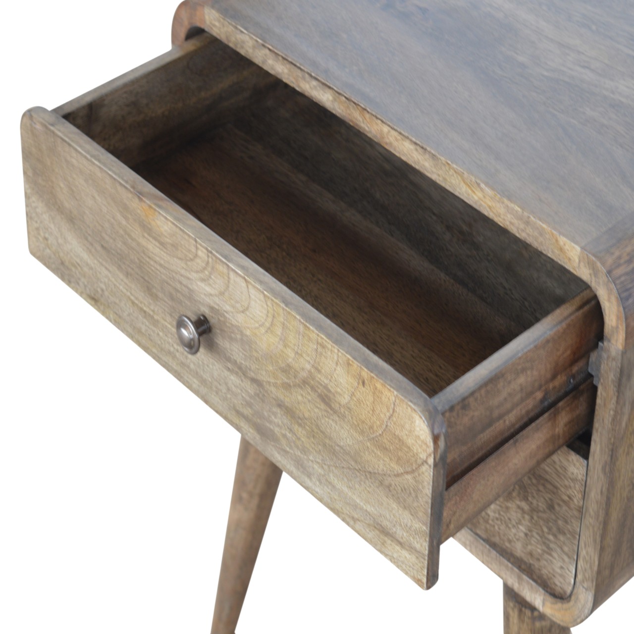 Geschwungenes Nachttischchen „Classic Grey Washed“ – Bild 7