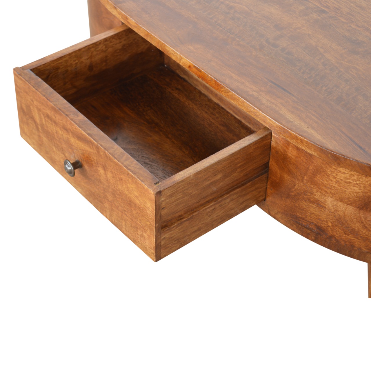 Kastanienholz-Couchtisch mit abgerundeten Kanten – Bild 6